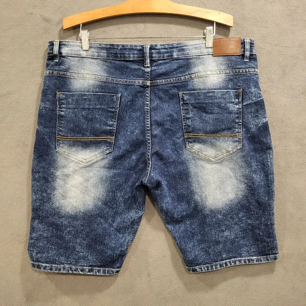 SouthPole Stretch Denim Shorts Mens Size 42‎ Blue Acid Wash Grunge Skater Baggy